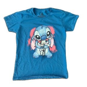 Disney Store Blue Stitch and Scrump T Shirt Women’s Size Large